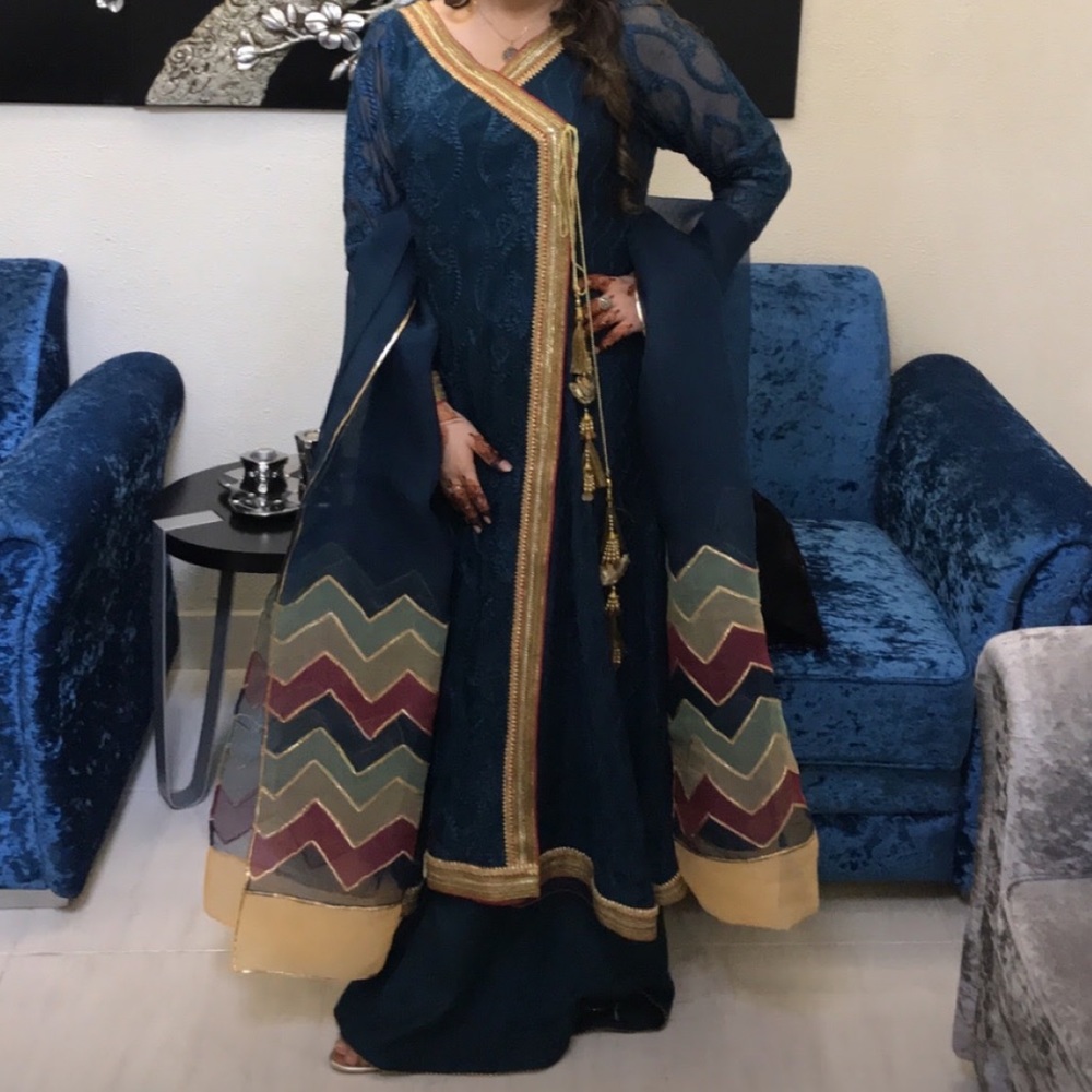 Pakistani Wedding Angarkha Pishwas Style Outfit